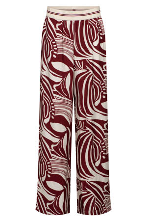 viscose loose fit broek met print - donkerrood