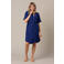 &Co Woman korte blousejurk met ceintuur - blauw