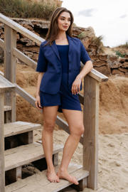 thumbnail: &Co Woman straight leg korte broek - blauw