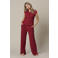 &Co Woman wide leg broek met textuur - rood