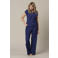 &Co Woman wide leg broek met textuur - blauw