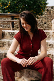 thumbnail: &Co Woman blouse met textuur - rood