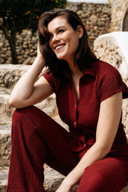 thumbnail: &Co Woman blouse met textuur - rood