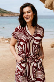 thumbnail: &Co Woman midi blousejurk met print - rood