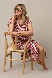 thumbnail: &Co Woman midi blousejurk met print - rood
