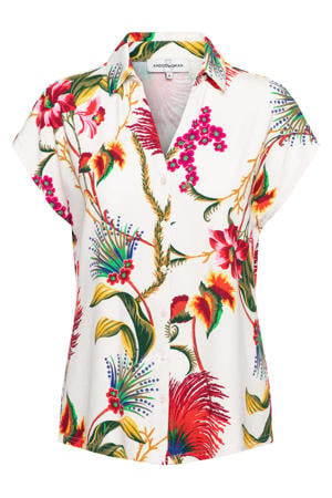 viscose blouse met print - meerkleurig
