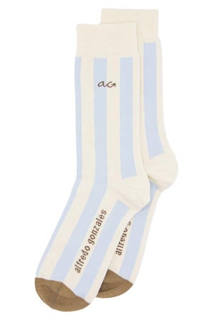 sokken Baby Stripes ecru/lichtblauw