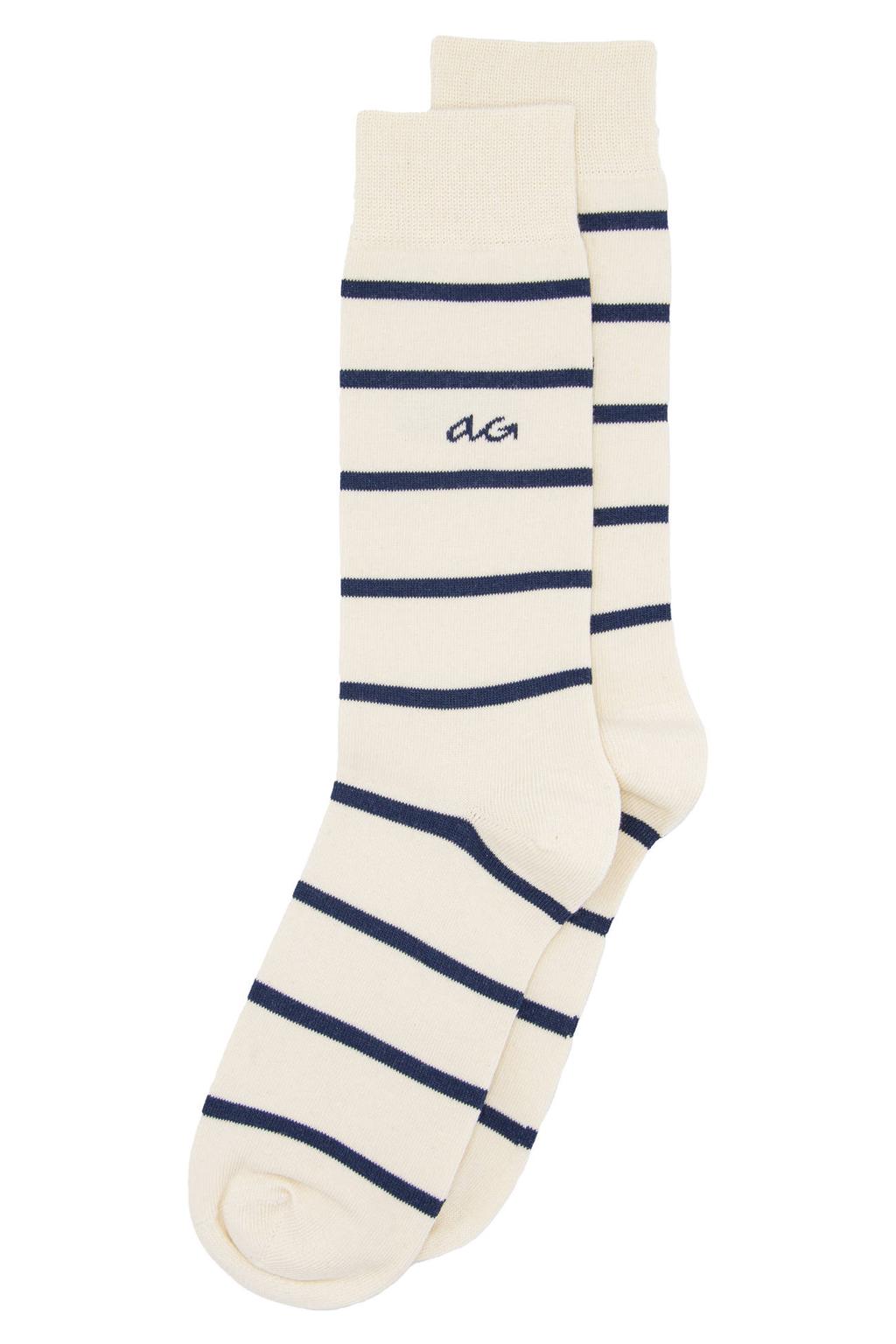Alfredo Gonzales sokken Random Thin Stripes ecru