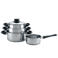 Cookinglife  Pannenset RVS / Zwart 4-Delig - Kookpan ø 16, 18 , 20 cm & Steelpan ø 16 cm- Geschikt voor alle warmtebronnen