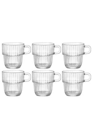 Theeglazen - Koffiekopjes met oor - Stapelbaar - Barshine 250 ml - 6 Stuks