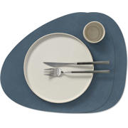 thumbnail: LIND DNA LIND DNA Placemats Nupo - Leer - Dark Blue - Curved - 44 x 37 cm - 2 Stuks