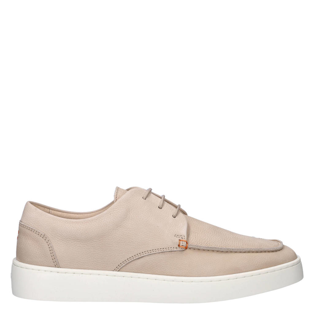 Beige heren Greve Wave suède sneakers van nubuck met veters