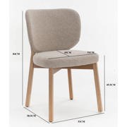 thumbnail: Giga Meubel Eetkamerstoel Nobu - Beige/Naturel Eiken - Set van 2