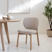 thumbnail: Giga Meubel Eetkamerstoel Nobu - Beige/Naturel Eiken - Set van 2