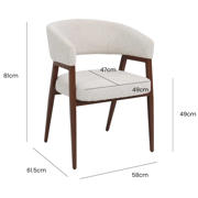 thumbnail: Giga Meubel Eetkamerstoel Fureso - Beige/Zwart - Set van 2