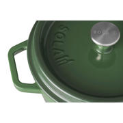 thumbnail: Sola Braadpan met deksel Gietijzer - Groen - ø 24 cm / 3.2 Liter - geëmailleerde anti-aanbaklaag