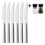 thumbnail: WMF WMF Steakmessen Nuova - 6 stuks - Inclusief GRATIS  Peper- en Zoutmolenset