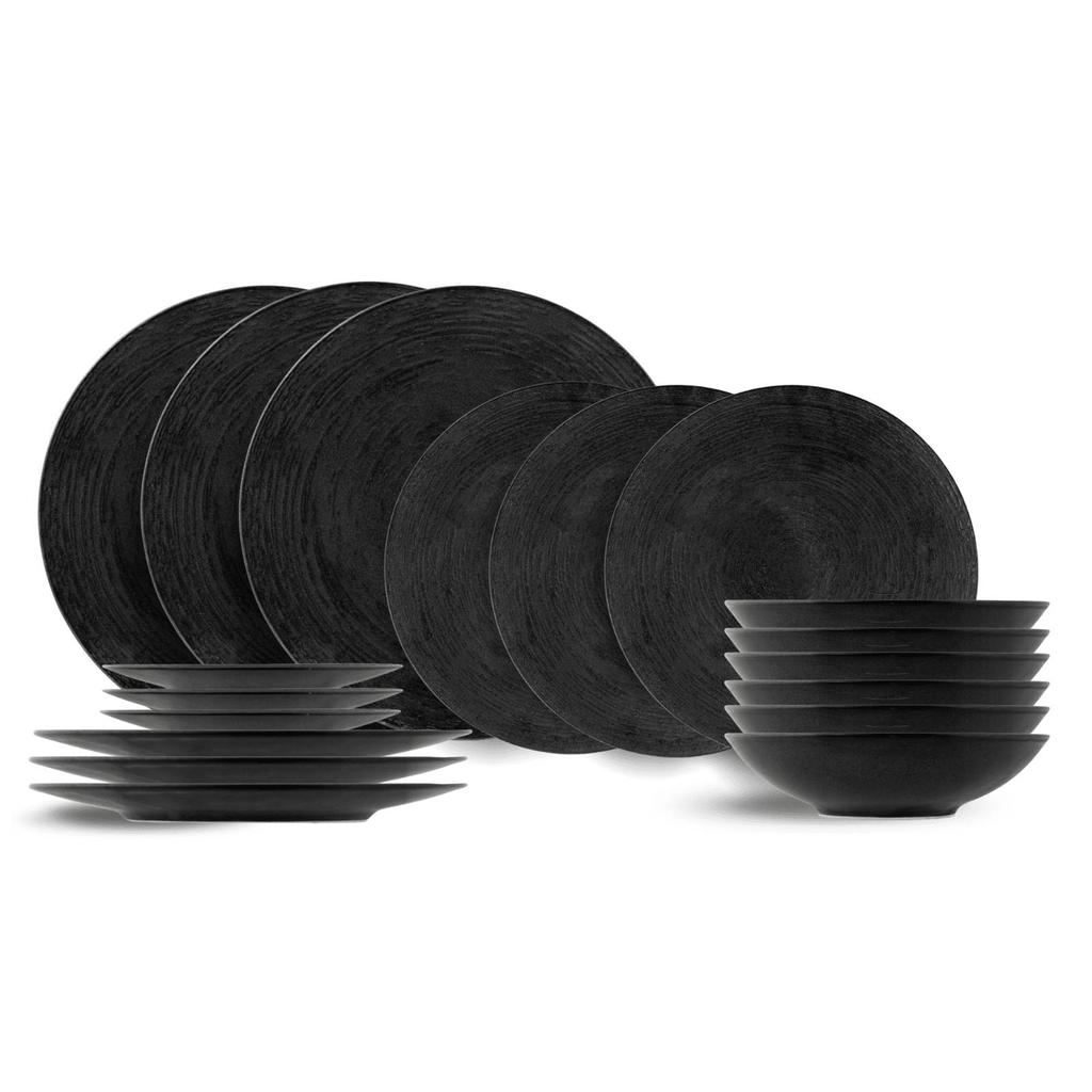 Cosy & Trendy Serviesset Merio 18-delig / 6 personen - 6 dinerborden, 6 ontbijtborden en 6 diepe borden