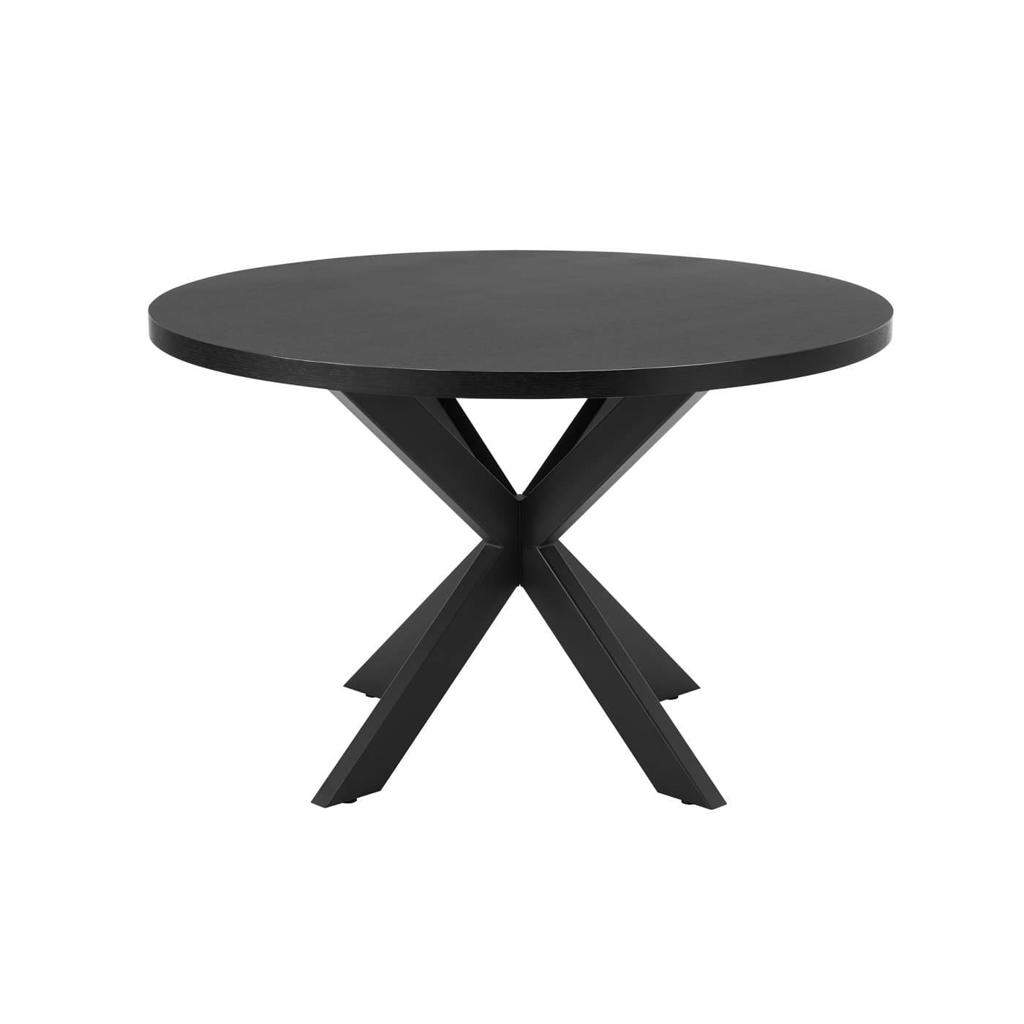 Giga Meubel Eettafel Vancouver Zwart Eiken Rond 120cm