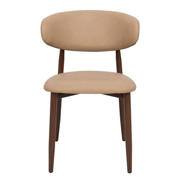 thumbnail: Giga Meubel Eetkamerstoel Alexia - Beige/Walnoot - PU Leer - Set van 2