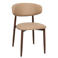 Giga Meubel Eetkamerstoel Alexia - Beige/Walnoot - PU Leer - Set van 2