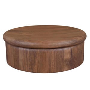 Salontafel Rota - Rond Donkerbruin Mangohout - 90x90x31cm