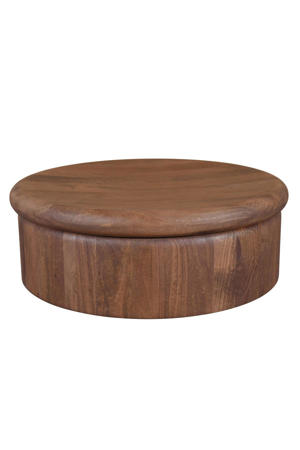 Salontafel Rota - Rond Donkerbruin Mangohout - 90x90x31cm