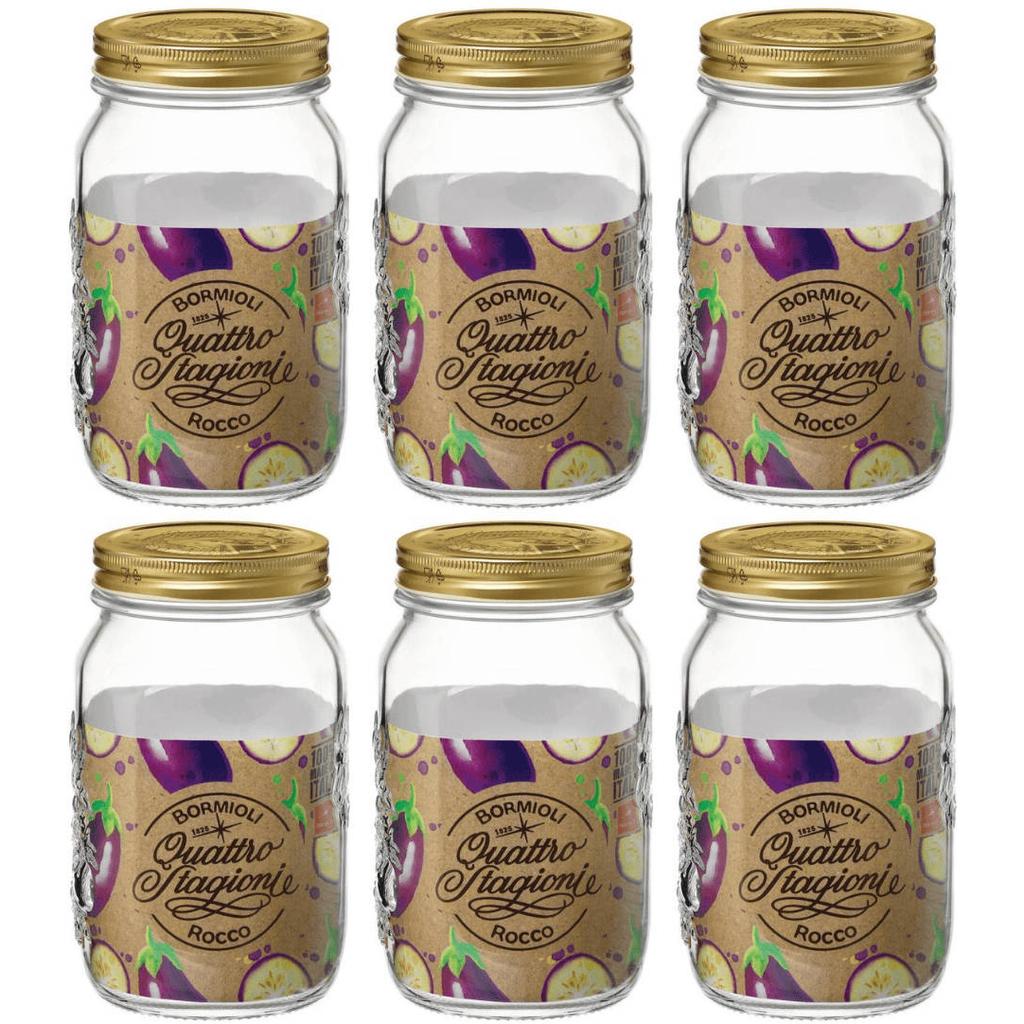 Bormioli Rocco Mason Jar / Weckpotten Quattro Stagioni - ø 11 cm / 1 liter - 6 stuks