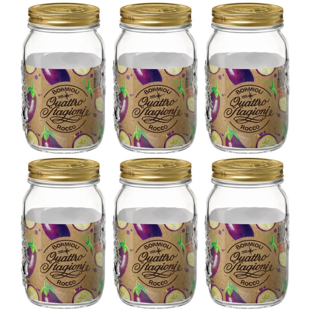 Bormioli Rocco Weckpotten Quattro Stagioni - ø 11 cm / 1 liter - 6 stuks