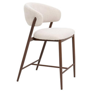 Barstoel Skive - Beige/Walnoot - Zithoogte 67cm (set van 2) 