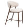 Giga Meubel Barstoel Skive - Beige/Walnoot - Zithoogte 67cm (set van 2)