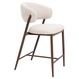 Barstoel Skive - Beige/Walnoot - Zithoogte 67cm (set van 2)