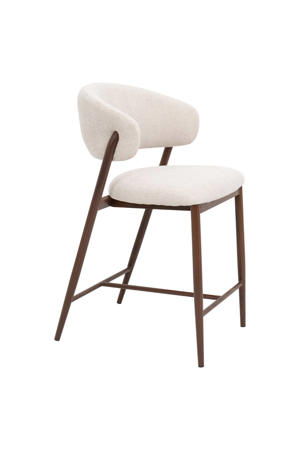 Barstoel Skive - Beige/Walnoot - Zithoogte 67cm (set van 2)