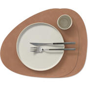 thumbnail: LIND DNA LIND DNA Placemats Nupo - Leer - Old Rose - Curved - 44 x 37 cm - 2 Stuks