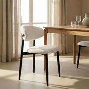 thumbnail: Giga Meubel Eetkamerstoel Alexia - Beige/Zwart - 52x56x77cm (set van 2)