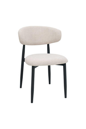 Eetkamerstoel Alexia - Beige/Zwart - 52x56x77cm (set van 2)