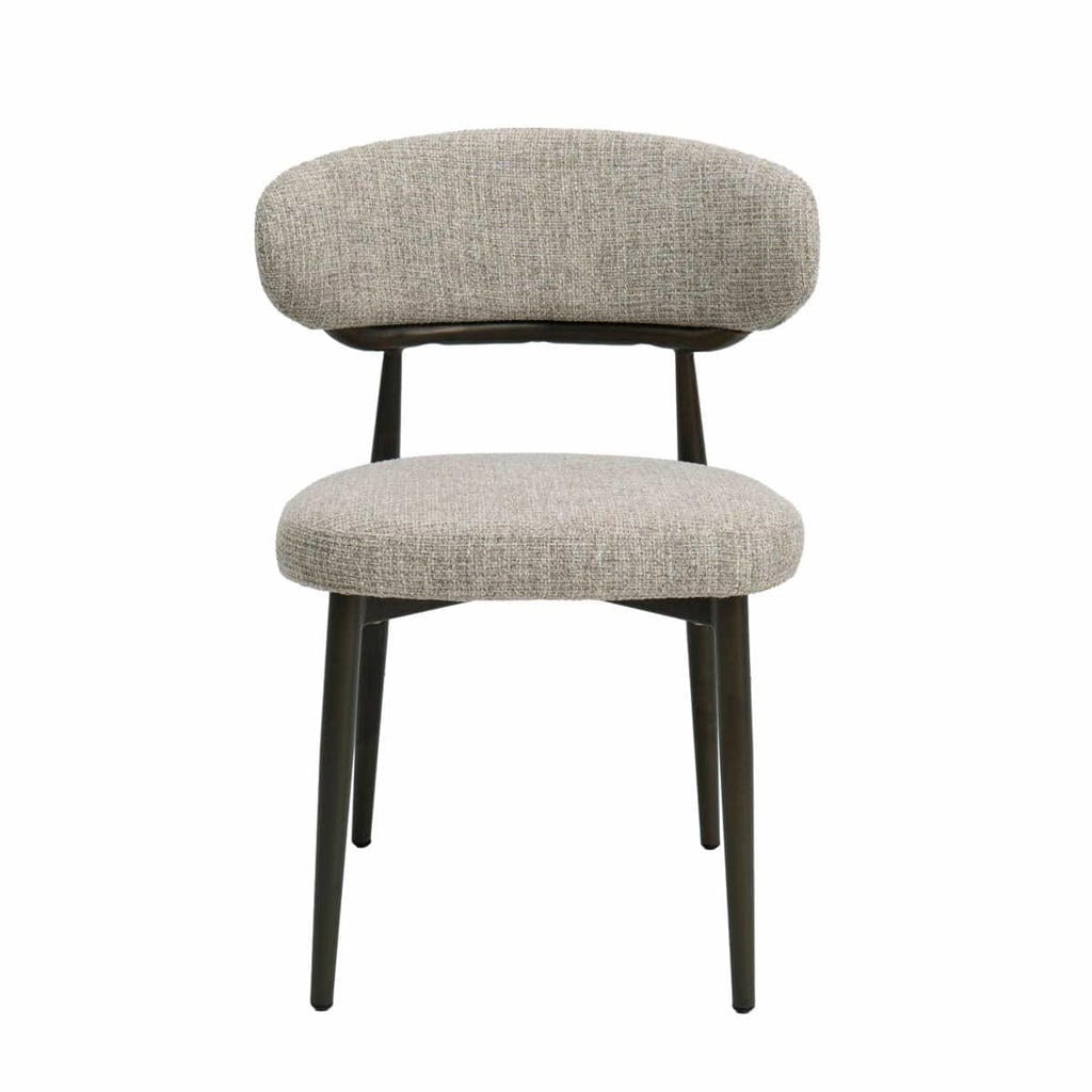 Giga Meubel Eetkamerstoel Milan - Beige/Brons Stof - Set van 2