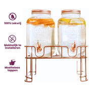 thumbnail: Cosy & Trendy Drankdispenser met houder - Koper - 2 x 3 liter