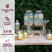 thumbnail: Cosy & Trendy Drankdispenser met houder - Koper - 2 x 3 liter