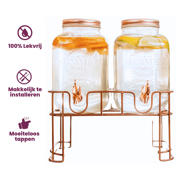 thumbnail: Cosy & Trendy Drankdispenser met houder - Koper - 2 x 3 liter
