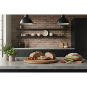 thumbnail: Cookinglife Snijplank Hout Acacia Pure Wood Ø 30 cm - Ronde Snijplank met Sapgeul