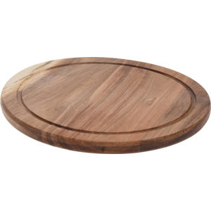 Snijplank Hout Acacia Pure Wood Ø 30 cm - Ronde Snijplank met Sapgeul