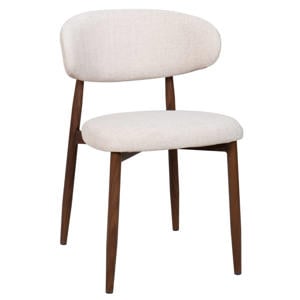 Eetkamerstoel Alexia - Beige/Walnoot (set van 2)
