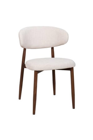 Eetkamerstoel Alexia - Beige/Walnoot (set van 2)