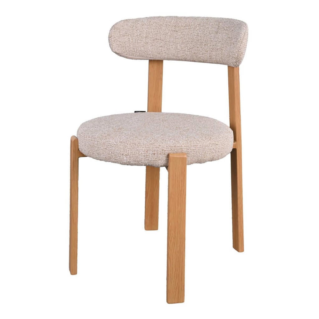 Giga Meubel Eetkamerstoel Lagan - Beige/Naturel Stof - Set van 2
