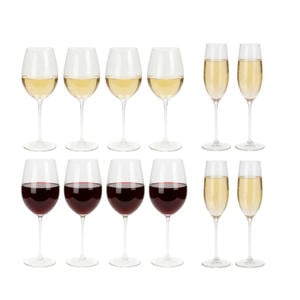 Wijnglazenset Solare 12-Delig - Rode wijnglazen + Witte wijnglazen + Champagneglazen