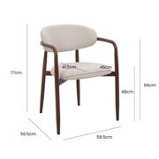 thumbnail: Giga Meubel Eetkamerstoel Alexia - Beige/Naturel - Armleuning - Set van 2