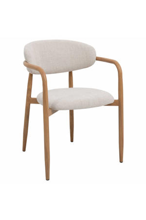 Eetkamerstoel Alexia - Beige/Naturel - Armleuning - Set van 2 