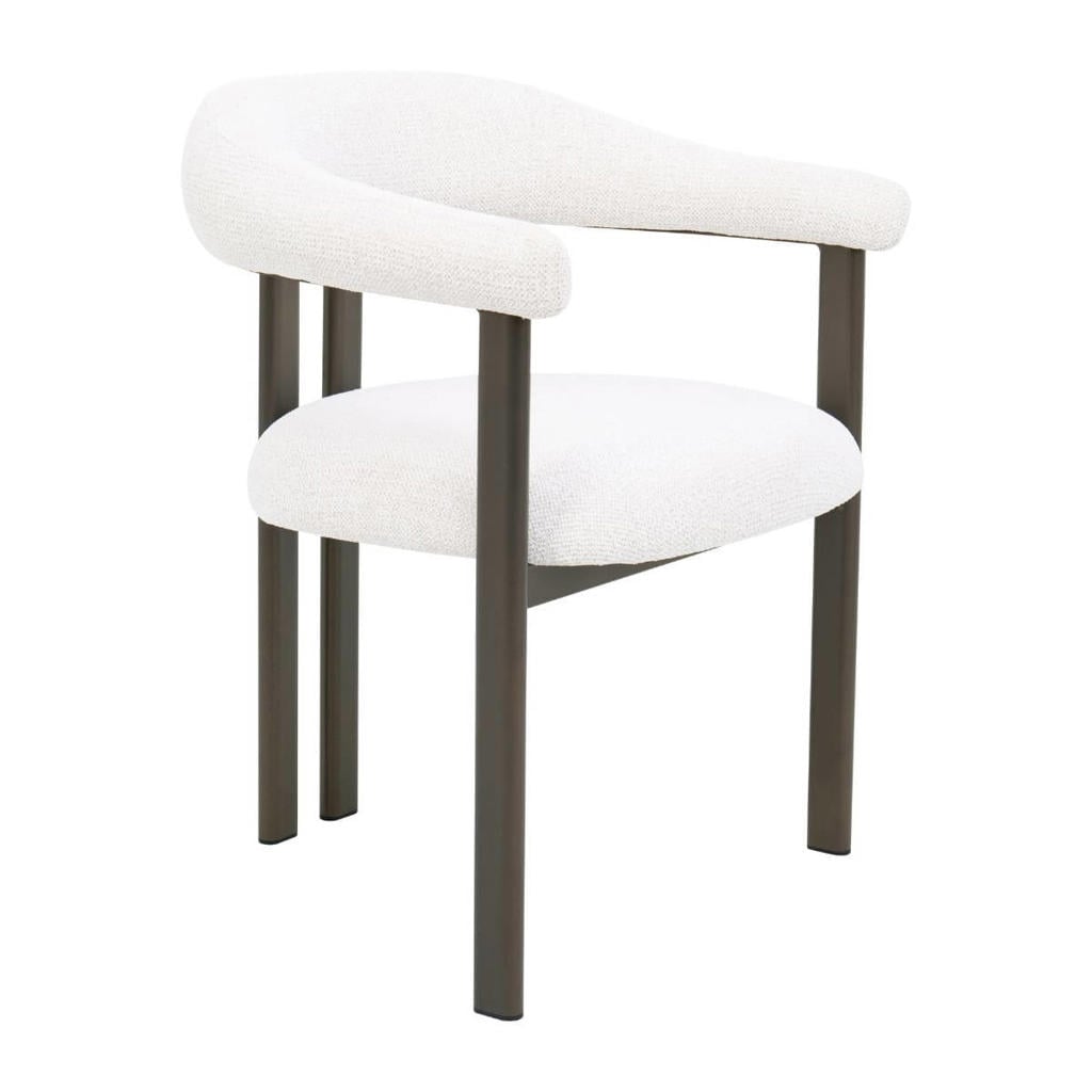 Giga Meubel Eetkamerstoel Odense - Stof - Off-White/Brons - Set van 2