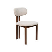 thumbnail: Giga Meubel Eetkamerstoel Noor - Stof/Staal - Beige/Walnoot (set van 2)